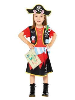 AMSCAN 2tlg. Kostüm "Peppa Pig Piratin" In Schwarz/ Rot