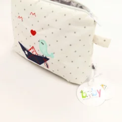 Windeltasche "FALTBOOT & SPATZ" In Maritim - (L) 18 X (B) 26cm (T) 9cm -Baby Kleidung baby lal r windeltasche faltboot and spatz in maritim l 18 x b 26cm t 9cm 2