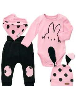 4tlg Set Häschen - By Bamar Nicol In Schwarz Rosa