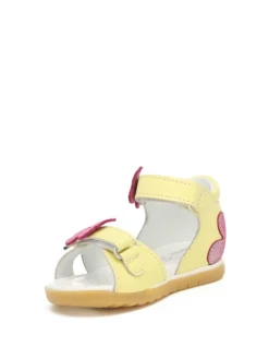 Leder-Sandalen In Gelb/ Pink -Baby Kleidung bartek leder sandalen in gelb pink 2