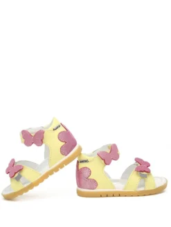 Leder-Sandalen In Gelb/ Pink -Baby Kleidung bartek leder sandalen in gelb pink 5