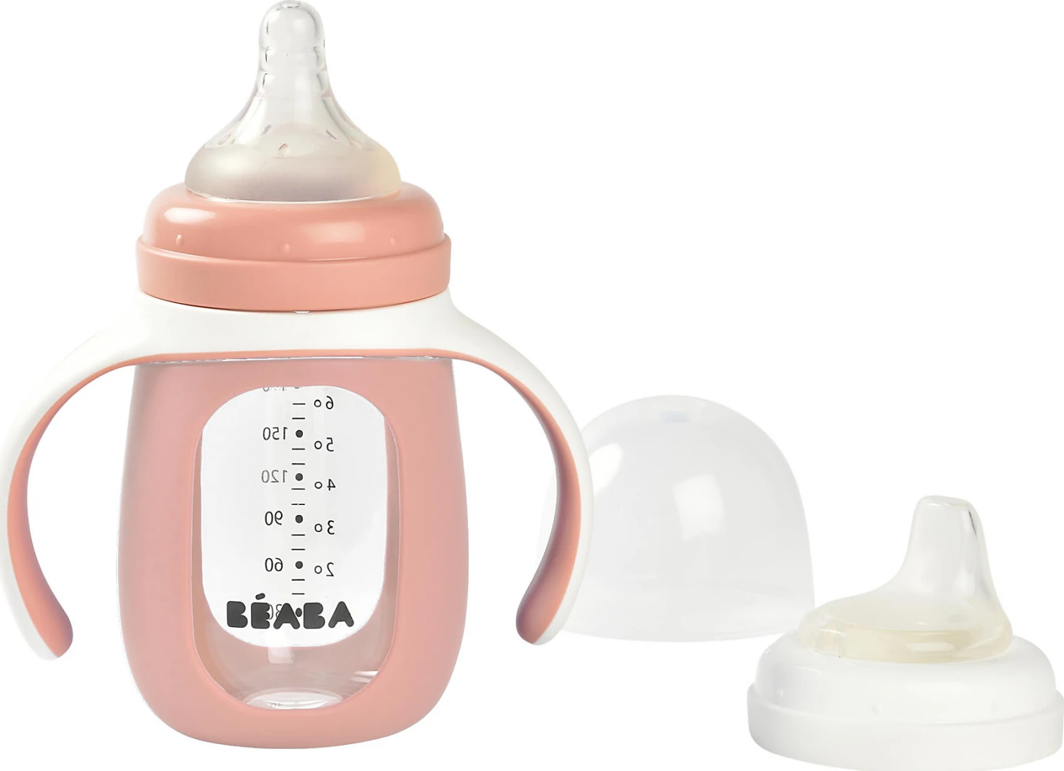 Beaba 2 In 1 Glas-Trinklernflasche Mit Silikon-Hülle, 210 Ml - Rosa 4 Beaba 2 In 1 Glas-Trinklernflasche Mit Silikon-Hülle, 210 Ml - Rosa – Bild 4