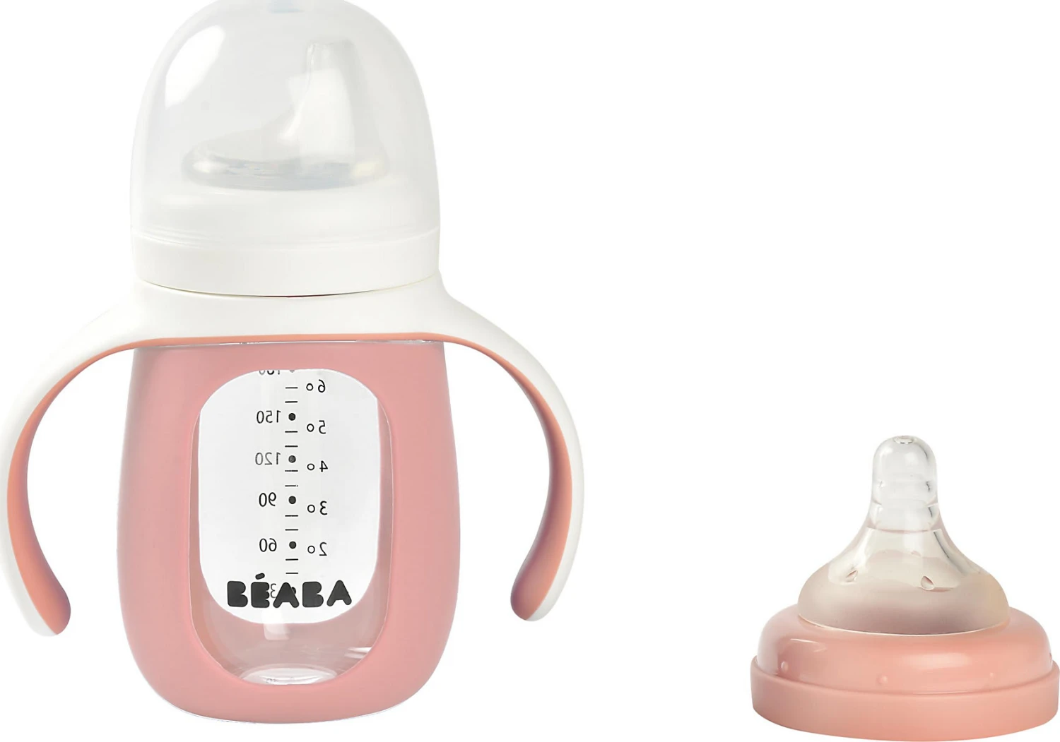 Beaba 2 In 1 Glas-Trinklernflasche Mit Silikon-Hülle, 210 Ml - Rosa 5 Beaba 2 In 1 Glas-Trinklernflasche Mit Silikon-Hülle, 210 Ml - Rosa – Bild 5
