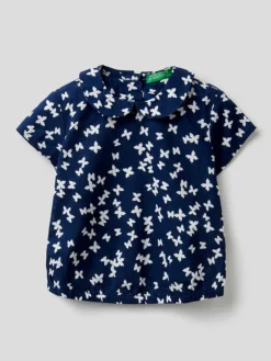 Benetton Bluse In Dunkelblau