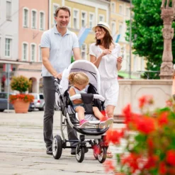 10tlg. Set: Kombi Kinderwagen "Capri" In Schwarz/Gemustert -Baby Kleidung bergsteiger 10tlg set kombi kinderwagen capri in schwarz gemustert 8