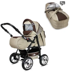 10tlg. Set: Kombi Kinderwagen "Rio" In Beige/Braun -Baby Kleidung bergsteiger 10tlg set kombi kinderwagen rio in beige braun 2