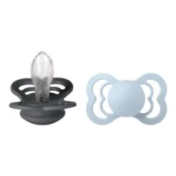BIBS 2er-Pack Supreme Schnuller Silikon, 6-18M In Grau Geeignet Ab 6 Monaten