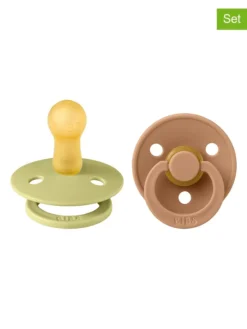 BIBS 2er-Set: Schnuller "Colour" In Hellgrün/ Dunkelbeige