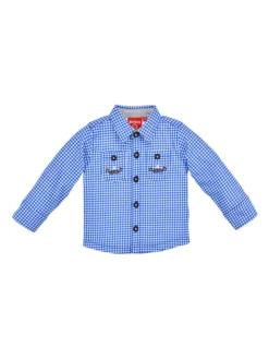 Trachtenhemd In Blau/ Weiß