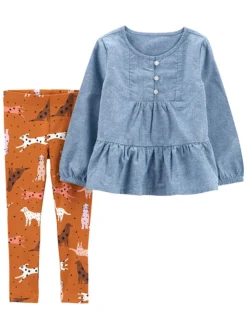 Carter's™ 2tlg. Outfit In Hellblau/ Orange
