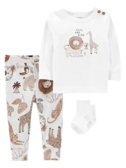 Carter's™ 3tlg. Outfit In Weiß/ Hellgrau