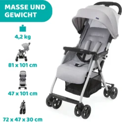 CHICCO Buggy Ohlala' 3, Grau -Baby Kleidung chicco buggy ohlala 3 grau 3