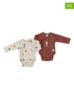 2er-Set: Bodys In Hellblau/ Braun