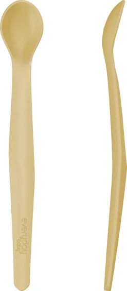 Baby Silikonlöffel 2 Stk, Soft Yellow