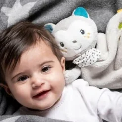 Fehn Schmusetuch Katze Aiko & Yuki In Grau -Baby Kleidung fehn schmusetuch katze aiko and yuki in grau 2