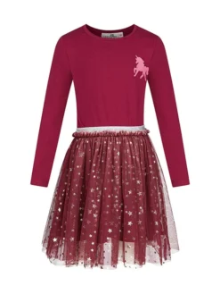 Kleid In Bordeaux/ Gold