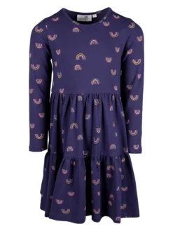 Kleid In Dunkelblau/ Bunt