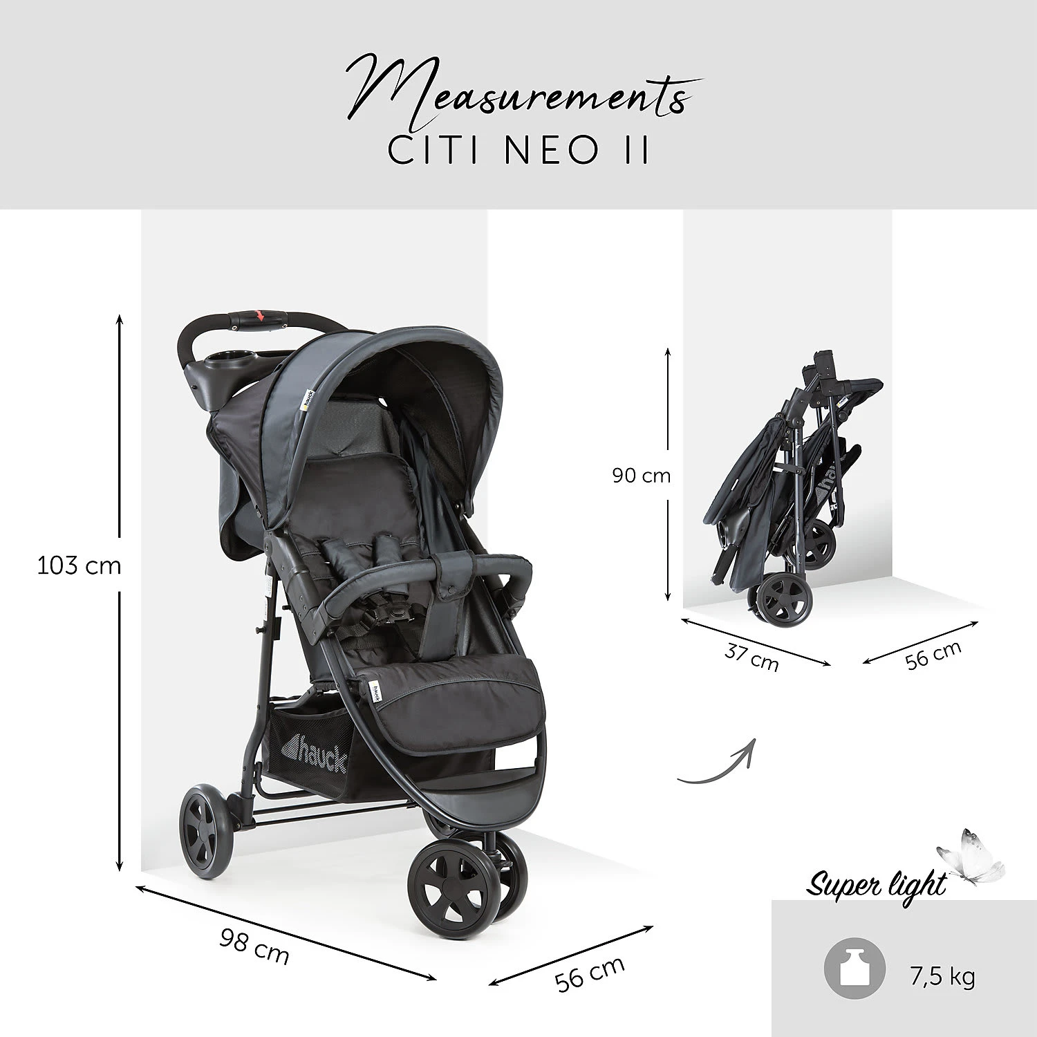 HAUCK Buggy Citi Neo II, Caviar/stone 4 HAUCK Buggy Citi Neo II, Caviar/stone – Bild 4