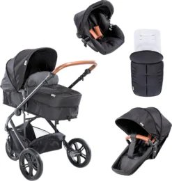 HAUCK Kombi Kinderwagen Pacific 3 Shop N Drive, Caviar