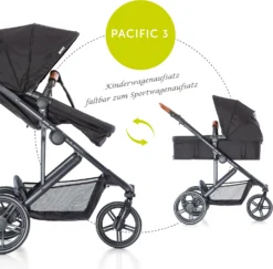 HAUCK Kombi Kinderwagen Pacific 3 Shop N Drive, Caviar -Baby Kleidung hauck kombi kinderwagen pacific 3 shop n drive caviar 3