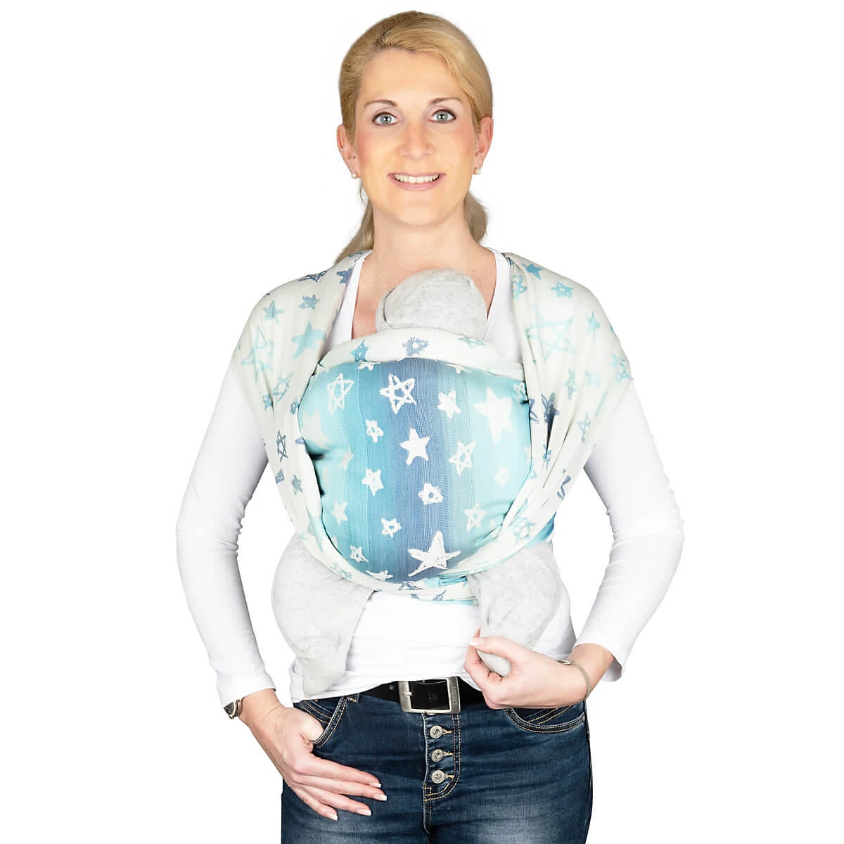 Babytragetuch Tragetuch KbA-Qualität Singapur Blue 1 Babytragetuch Tragetuch KbA-Qualität Singapur Blue