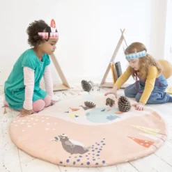 Spielmatte "Kleiner Wolf" In Mint - Rund - (Ø) 100 Cm -Baby Kleidung julica spielmatte kleiner wolf in mint rund o 100 cm 2