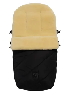 Lammfell-Fußsack "Polar" In Schwarz - (L)85 X (B)43 Cm