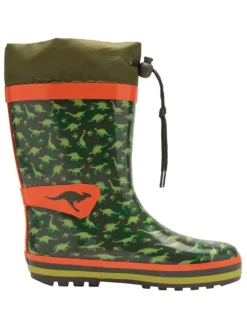 KangaRoos Gummistiefel In Khaki/ Orange -Baby Kleidung kangaroos gummistiefel in khaki orange 2