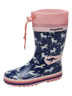 KangaRoos Gummistiefel "Summerrain" In Dunkelblau/ Rosa