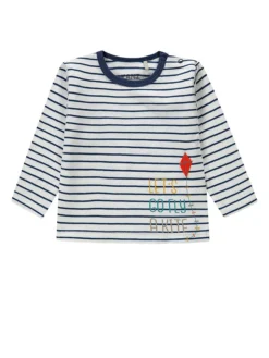 Kanz Longsleeve In Weiß/ Dunkelblau