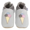 Leder-Krabbelschuhe "Eis" In Grau
