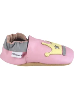 Leder-Krabbelschuhe "Prinzessin" In Rosa -Baby Kleidung kindsgut leder krabbelschuhe prinzessin in rosa 2