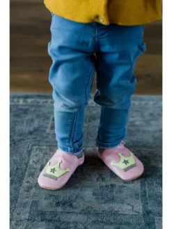 Leder-Krabbelschuhe "Prinzessin" In Rosa -Baby Kleidung kindsgut leder krabbelschuhe prinzessin in rosa 3