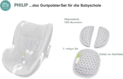 PHILIP Gurtpolster-Set Für Babyschalen - Prisma, Grau, 3-tlg. -Baby Kleidung liebes von priebes philip gurtpolster set fur babyschalen prisma grau 3 tlg 2