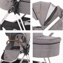Kombikinderwagen Angel 3 In 1 In Grau -Baby Kleidung lorelli kombikinderwagen angel 3 in 1 in grau 4