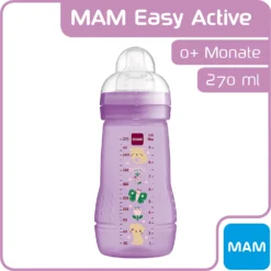 MAM Weithalsflasche Easy Active Baby Bottle - Katze/Schmetterling, 270 Ml -Baby Kleidung mam weithalsflasche easy active baby bottle katze schmetterling 270 ml 2