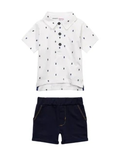 Minoti 2tlg. Outfit In Weiß/ Dunkelblau