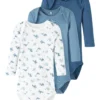 NAME IT Baby Body Langarm 3er Pack In Majolica Blue