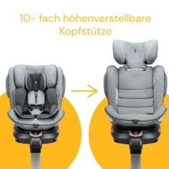 Kindersitz "Eno360 SL" In Light Grey Melange - Gruppe 0+/1/2/3 -Baby Kleidung osann kindersitz eno360 sl in light grey melange gruppe 0 1 2 3 4