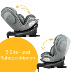 Kindersitz "Eno360 SL" In Light Grey Melange - Gruppe 0+/1/2/3 -Baby Kleidung osann kindersitz eno360 sl in light grey melange gruppe 0 1 2 3 5