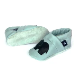 Krabbelschuhe / Lederpuschen Mit Elefant In Hellblau / Blau -Baby Kleidung pantau its a small world krabbelschuhe lederpuschen mit elefant in hellblau blau 2