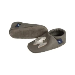 Krabbelschuhe / Lederpuschen Mit Fisch In Grau / Silber -Baby Kleidung pantau its a small world krabbelschuhe lederpuschen mit fisch in grau silber 2 scaled