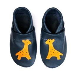Krabbelschuhe / Lederpuschen Mit Giraffe In Blau / Gelb -Baby Kleidung pantau its a small world krabbelschuhe lederpuschen mit giraffe in blau gelb 2