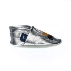Krabbelschuhe / Lederpuschen Mit Traktor In Silber / Gelb -Baby Kleidung pantau its a small world krabbelschuhe lederpuschen mit traktor in silber gelb 3