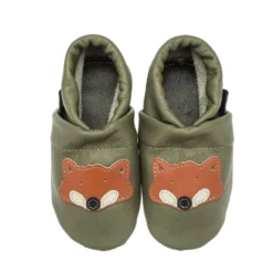 Lauflernschuhe / Lederpuschen Mit Fuchs In Grün / Orange -Baby Kleidung pantau its a small world lauflernschuhe lederpuschen mit fuchs in grun orange 2