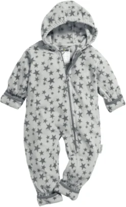 Playshoes Fleece-Overall Sterne In Grau