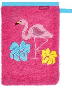 Playshoes Frottee-Waschhandschuh Flamingo In Pink