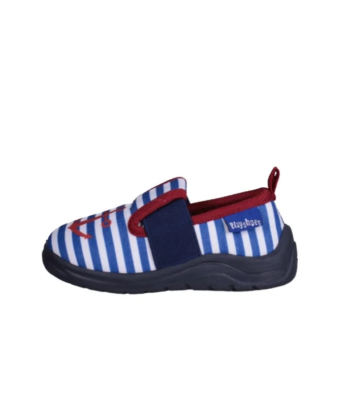 Playshoes Hausschuh Maritim In Marine/weiß 1 Playshoes Hausschuh Maritim In Marine/weiß