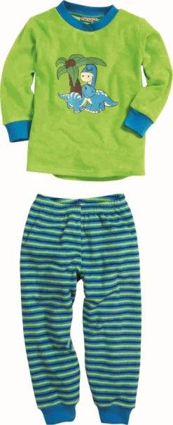 Playshoes Schlafanzug Frottee Dino In Grün