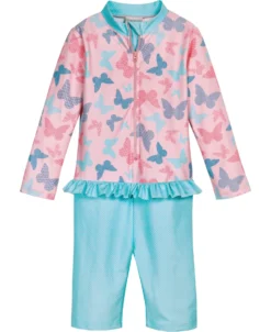 Playshoes UV-Schutz Einteiler Schmetterlinge 1/1 Arm In Rosa